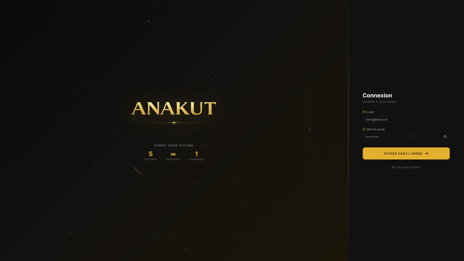 Page de login Anakut