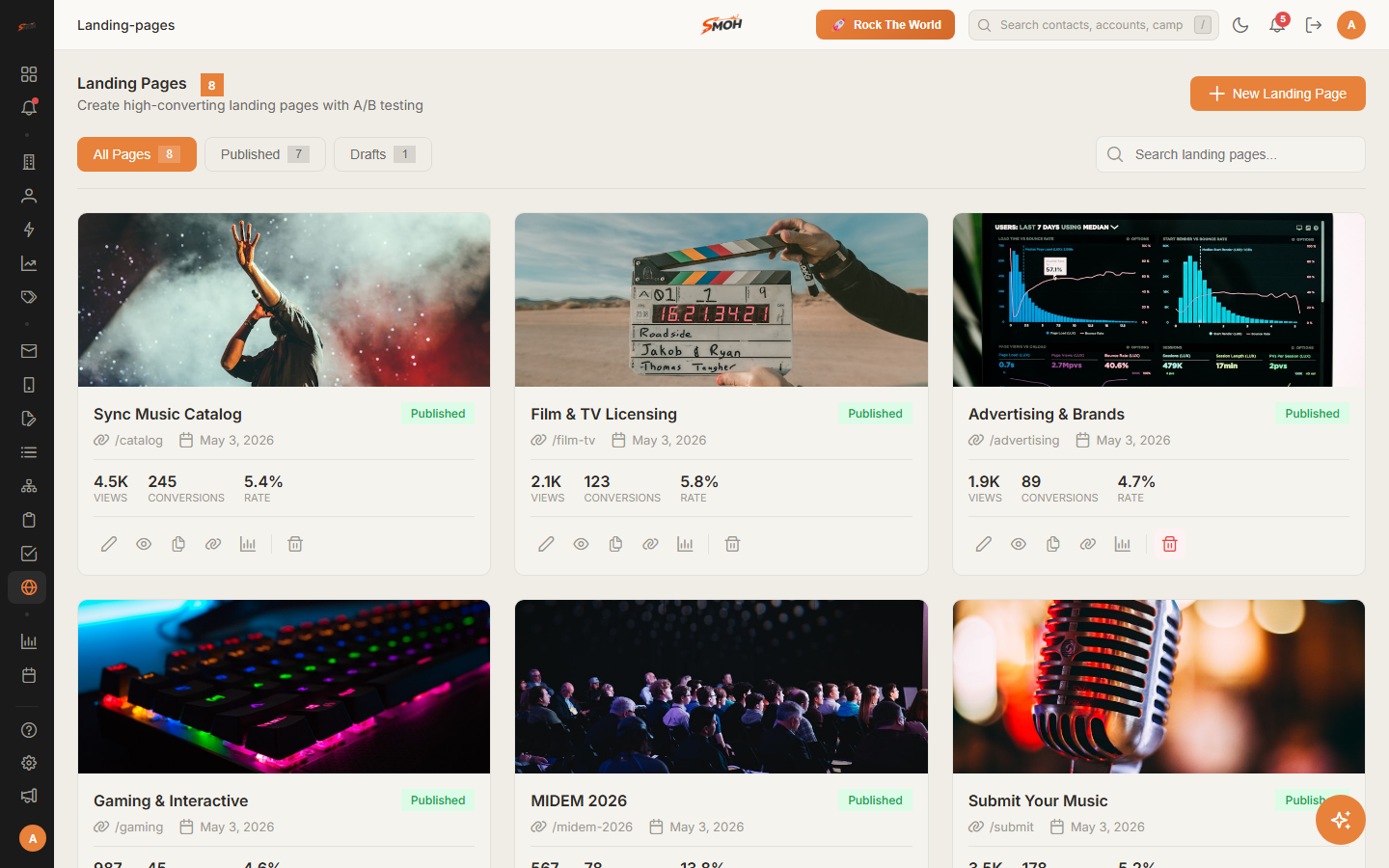 Landing pages